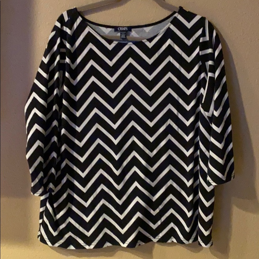Chaps Chevron 3/4 Sleeve Top 3x